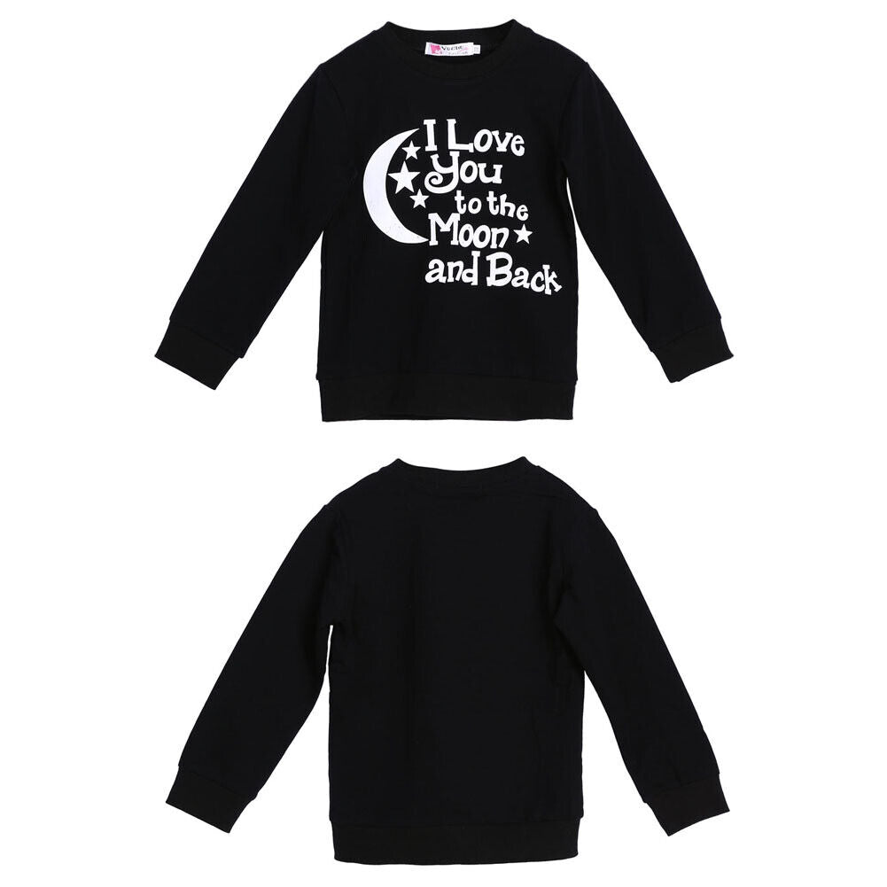 Kids Baby Boys Girls To The Moon Printed Long Sleeve Sweater Tops Clothes