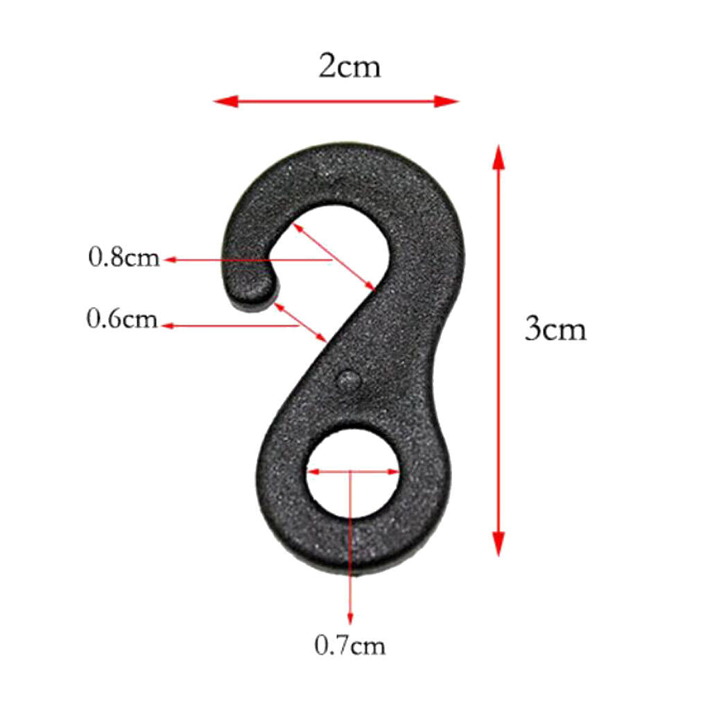 30Pieces  Cord Hooks Elastic String Karabiner Shock Cord  Ends