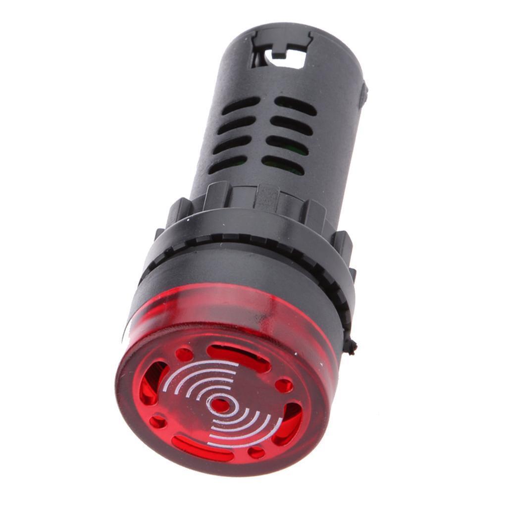 LED Flash Alarm Indicator Signal Lamp with Buzzer 22SM 12V Red