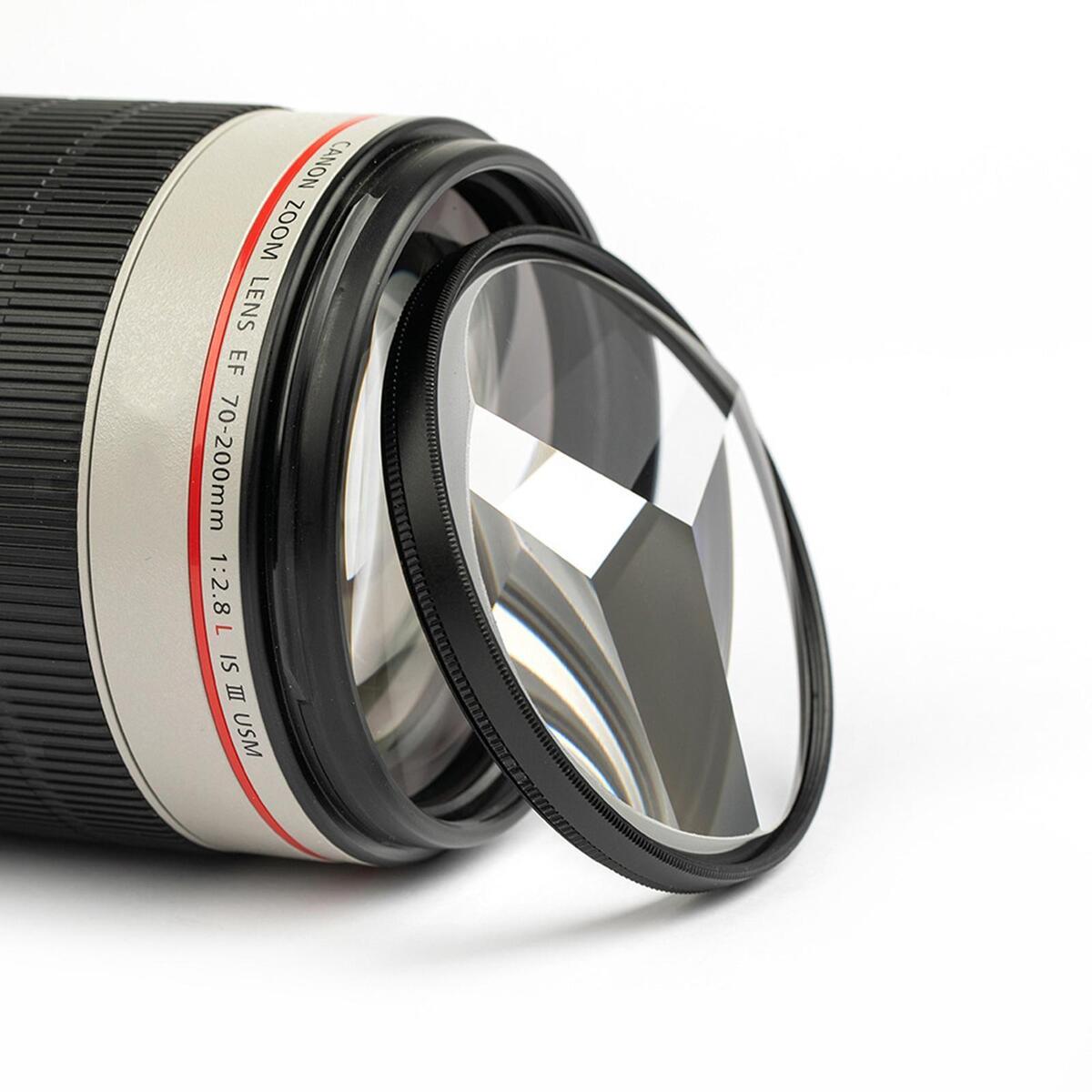 Black 77mm Three Camera Filter Multiple Refractions Photographic Equipment