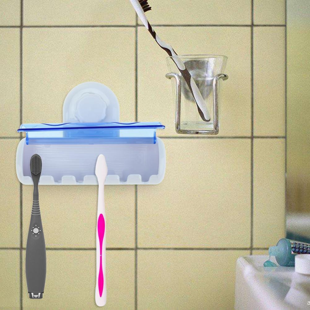 6 Racks Suction Cup Dust-proof Toothbrush Holder Bathroom Wall Storage Hook