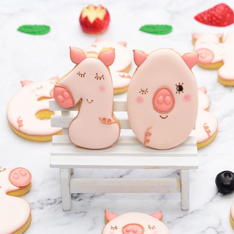 10pcs/set Pig 0-9 Numbers Cookies Biscuit Cutter Fondant Mould Cake Topper Mold