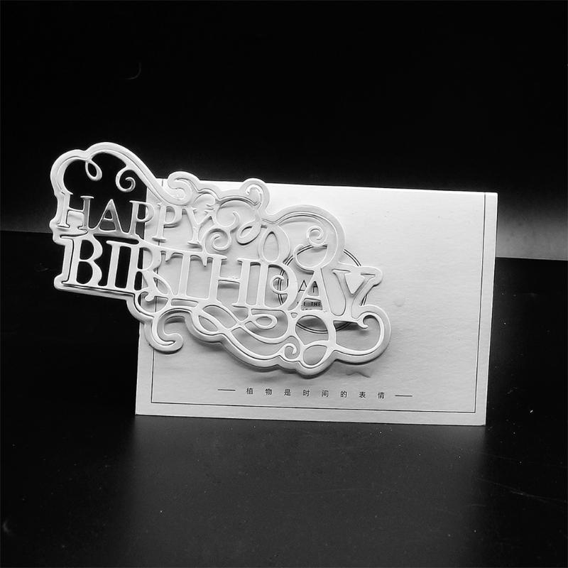 Exquisite Birthday Metal Die Cuts Creative Happy Birthday Blade Punch Stencils