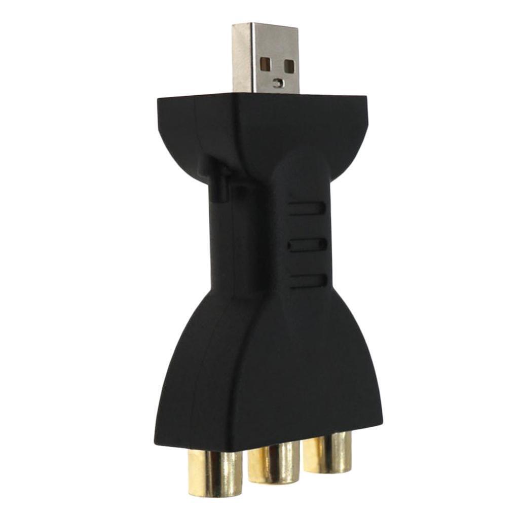 USB Male 3 RCA Female Audio Video Adapter AV Converter
