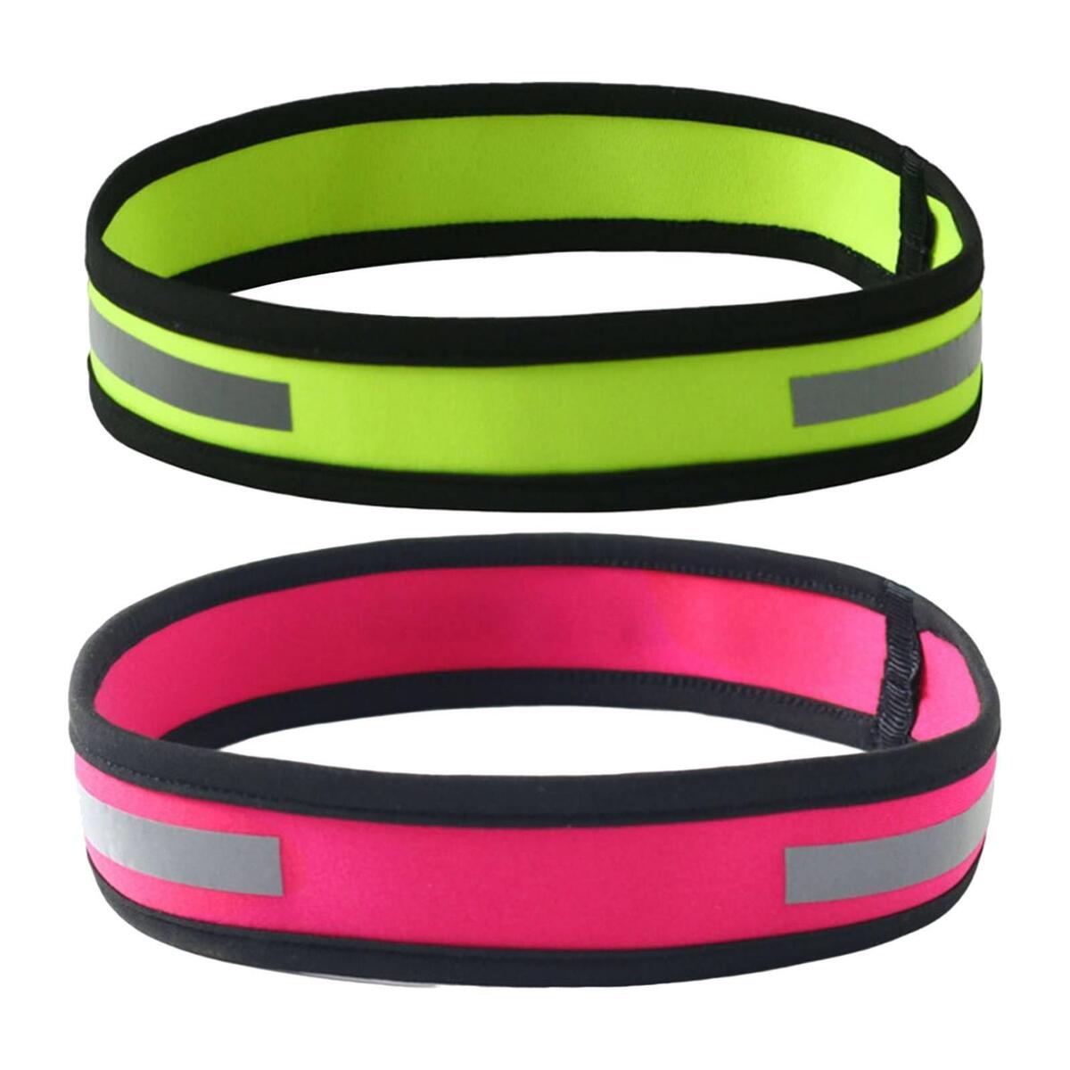 2Pack Reflective Sports Headband for Sports Softball Running Riding Workout
