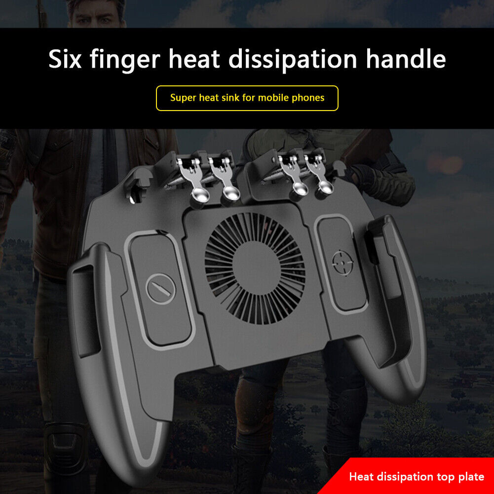 6 Fingers Mobile Gaming Cooling Gamepad for PUBG Controller Joystick (M11)