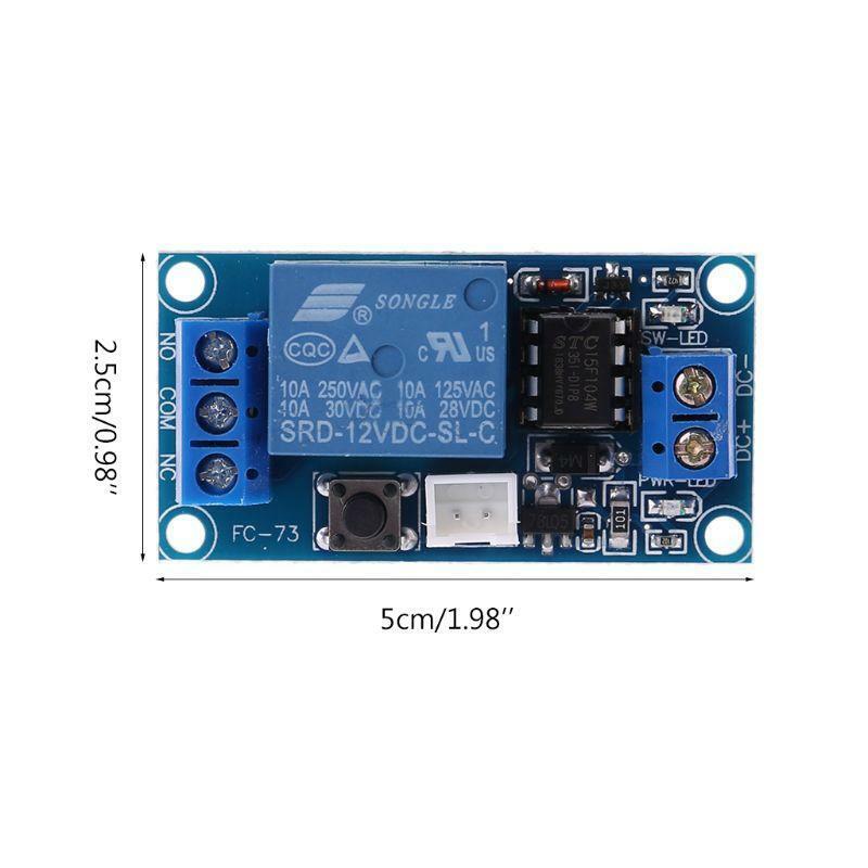 1 Channel 12V Latching Relay Module with Touch Bistable Switch MCU Control 1pc