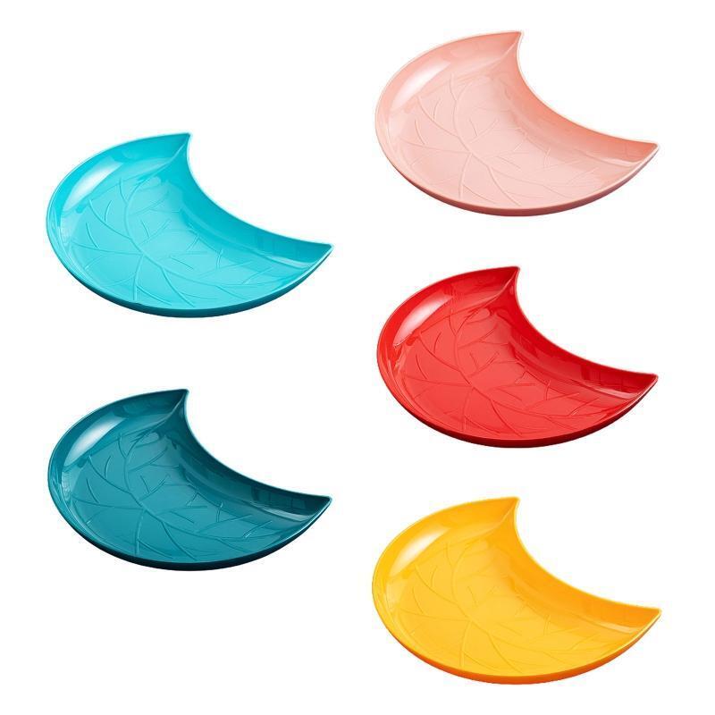 5pcs Eid Mubarak Moon Shape Serving Tray Jewelry Dish Earring Necklace Plates