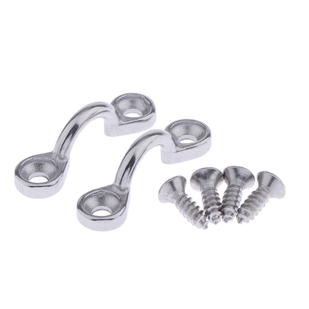 2pcs Stainless Steel Marine   Straps Accessories with 4 Screws