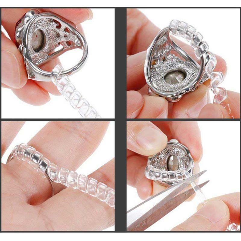16Pcs/Set Invisible Ring Size Adjuster Transparent Spiral Ring Tightener Reducer