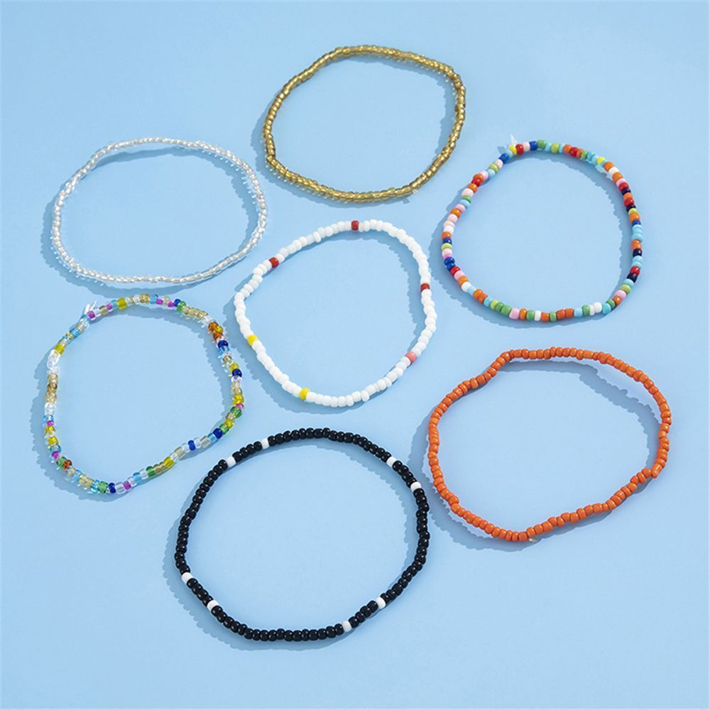 The Leg Elastic Foot Chain Ankle Bracelet Handmade Beaded Anklet Beach Jewelry