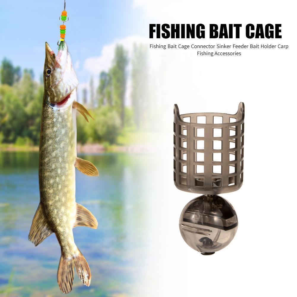 Fishing Bait Cage Connector Sinker Feeder Bait Holder Fishing Tackle (L)