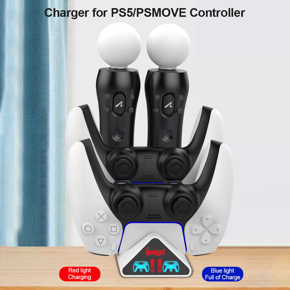 4 in 1 Controller Charger for PS5 DualSense Charging Station for PS Move