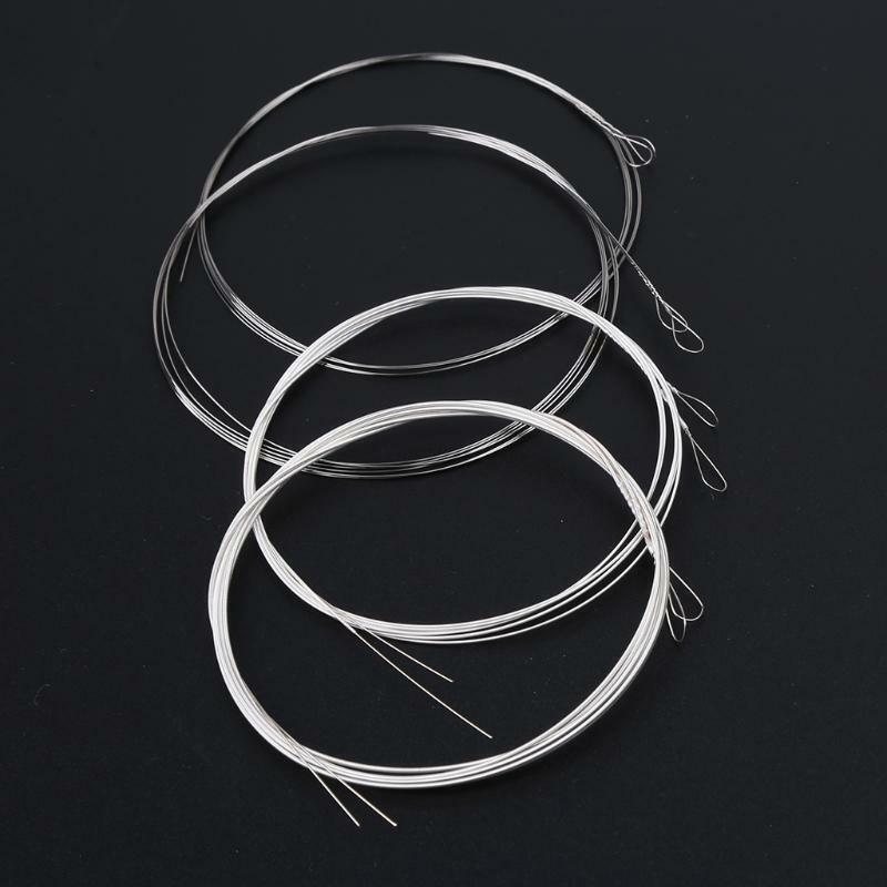 8 Pieces/Set 4 Sizes Durable Stainless Material Mercerized Mandolin Strings Pack