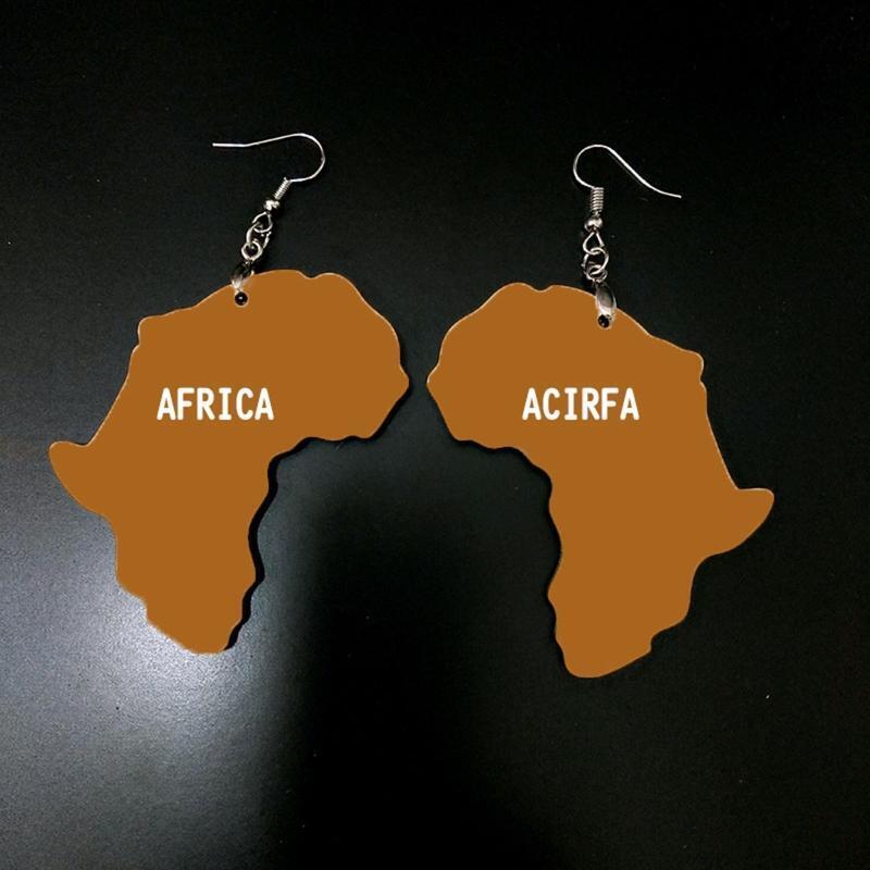Heat Transfer Earrings Africa Map Shapes Pendants Suitable for Diy Jewelry Craft