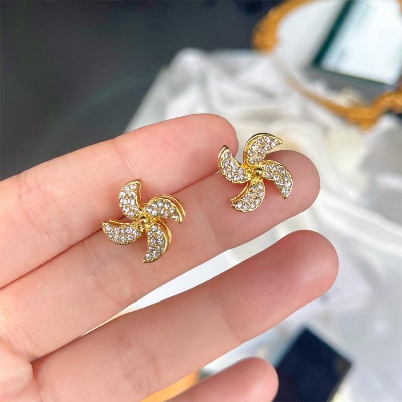 Fashion Windmill Earring Classic Rhinestone Earring Jewelry Xmas Party Decor