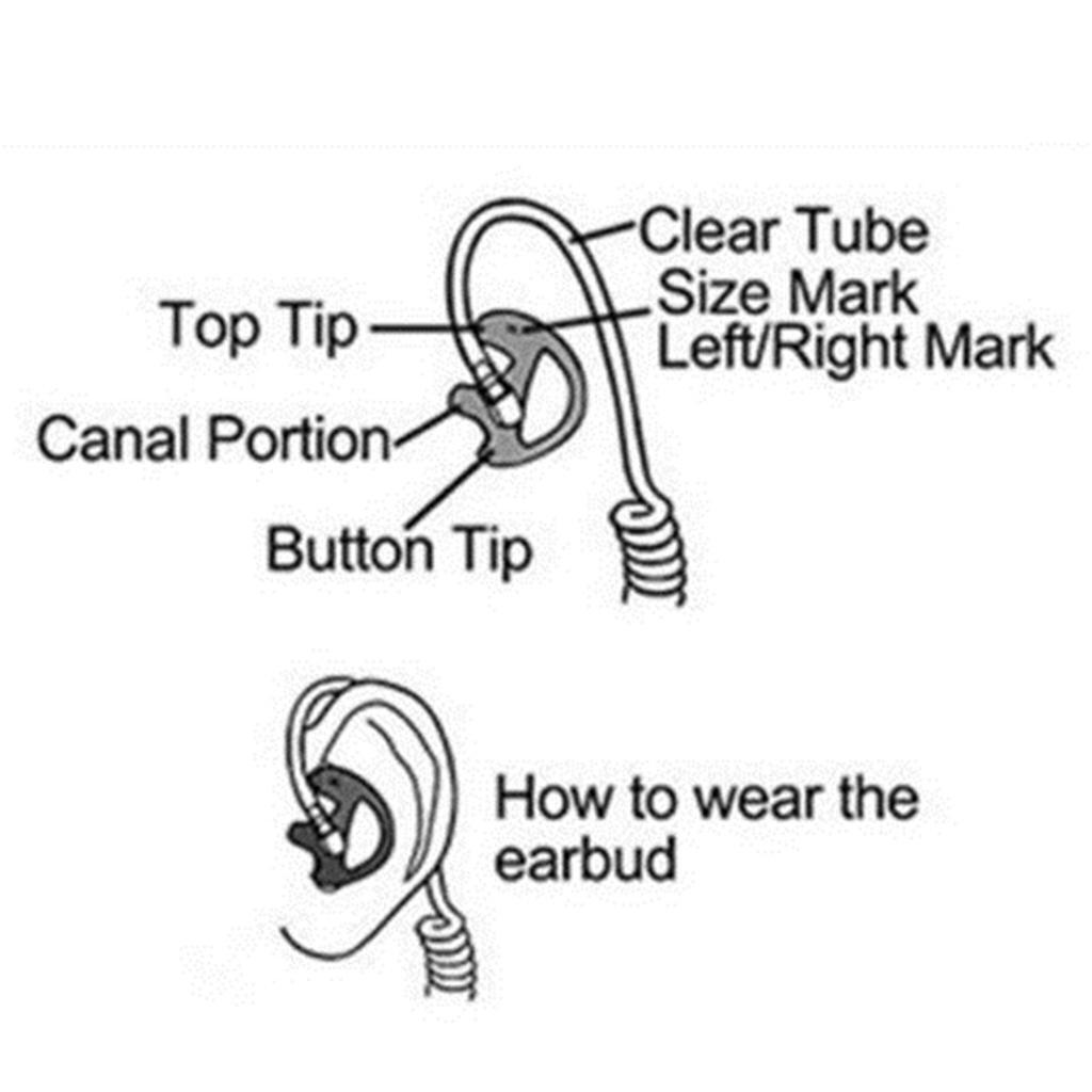 3 Pairs Silicone Ear Bud for  Acoustic Tube Earpiece -