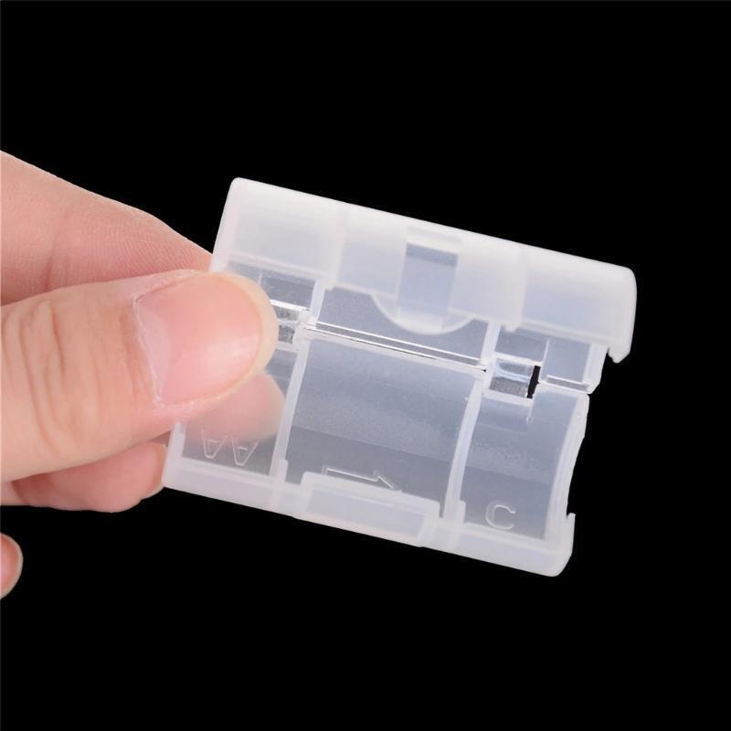 4Pcs Durable Battery Adapter AA Battery To Size C Battery Converter Storage Case