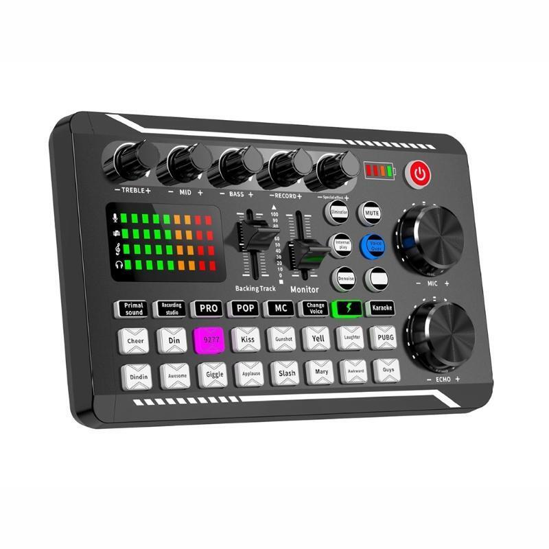 Audio Mixing Console Amplifier F998 Sound Card Microphone Sound Mixer Sound Card