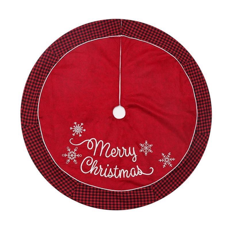 Christmas Tree Skirt with Snowflake, Double Sided Xmas Tree Skirt Xmas Decors