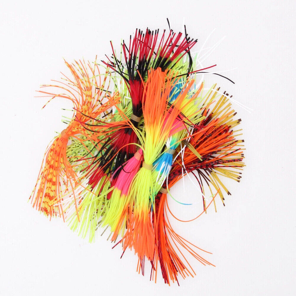 12 Bundles Silicone Legs Barred Color Flake Squid Lure Thread