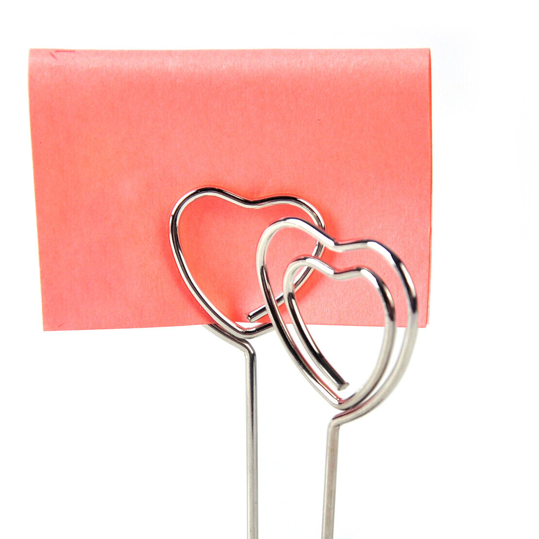 24x Metal Heart Memo Note Card Photo Clip Base Holder Stand Wedding Party DIY Li