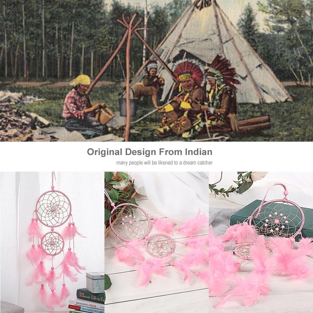 Pink Dream Catcher Girls Dreamlike Feather Dreamcatcher Home Room Decor