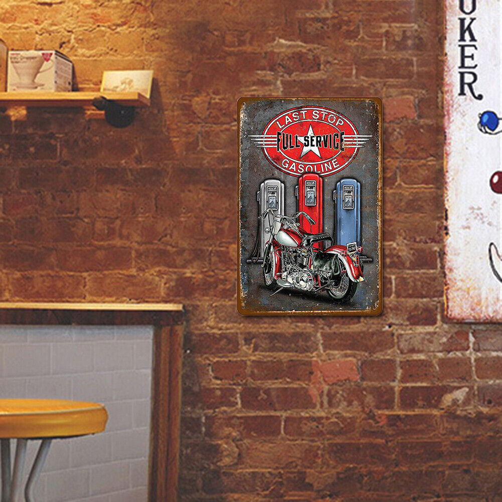 Motorcycle Repair Metal Plate Tin Plaque Bar Pub Wall Art Sign Decoration