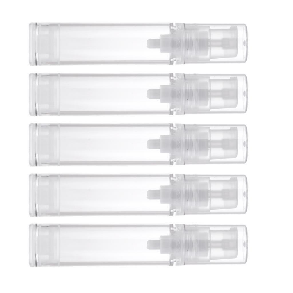 4x 10ML Clear Empty Refillable Airless Pump  Lotion Bottle Cosmetic