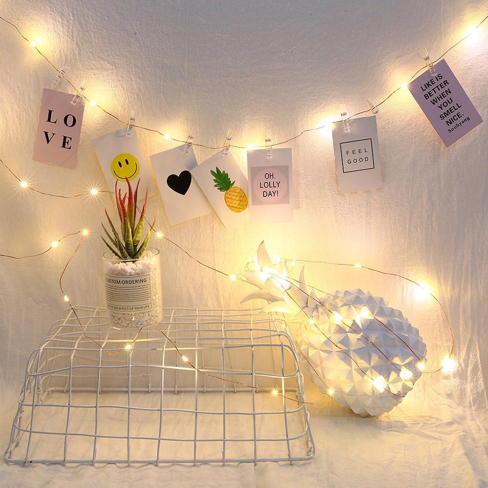 USB LED Photo Clips Lamp Garlands Battery for Wedding Xmas Star Light (5m)