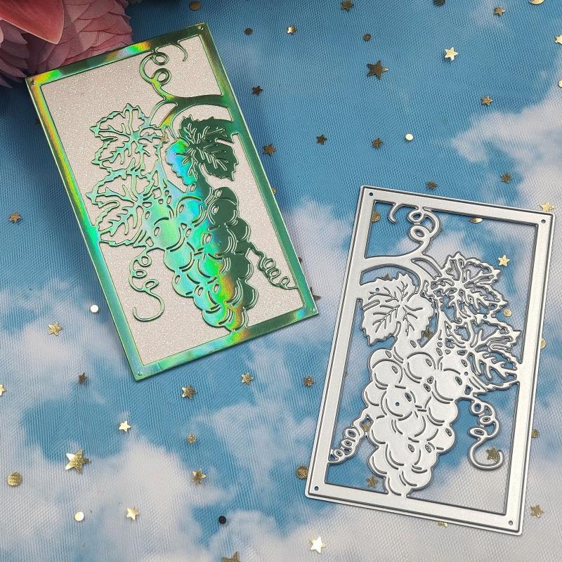 Metal DIY Embossing Moulds Grapes Pattern Embossing Stencil Cutting Dies Durable