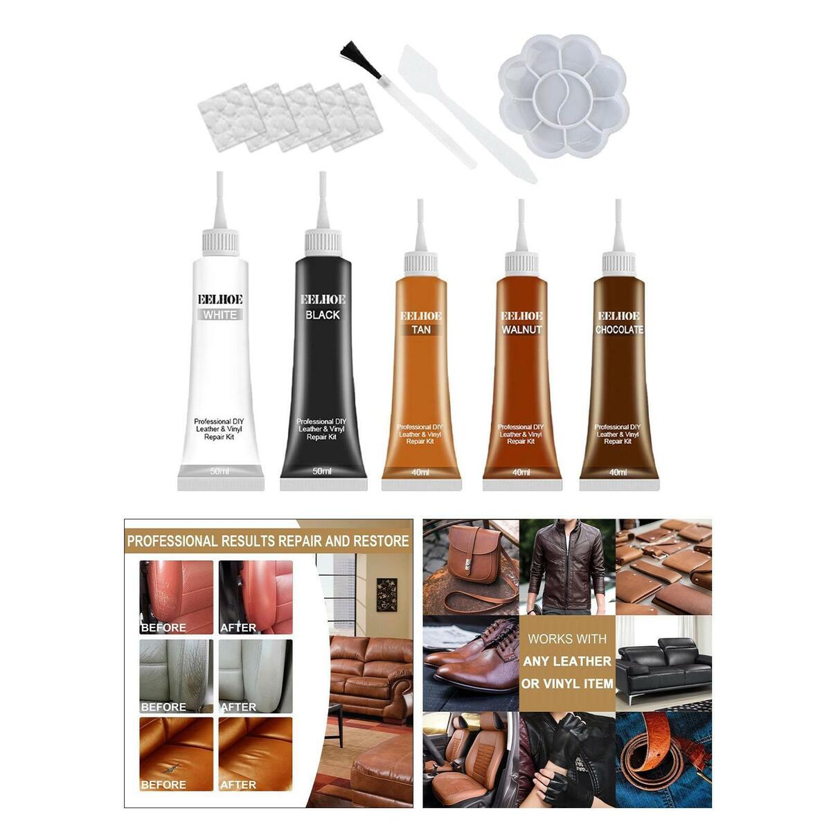 Leather Repairs Kit Complementary Color Repair  for Couch Auto Seat Coat