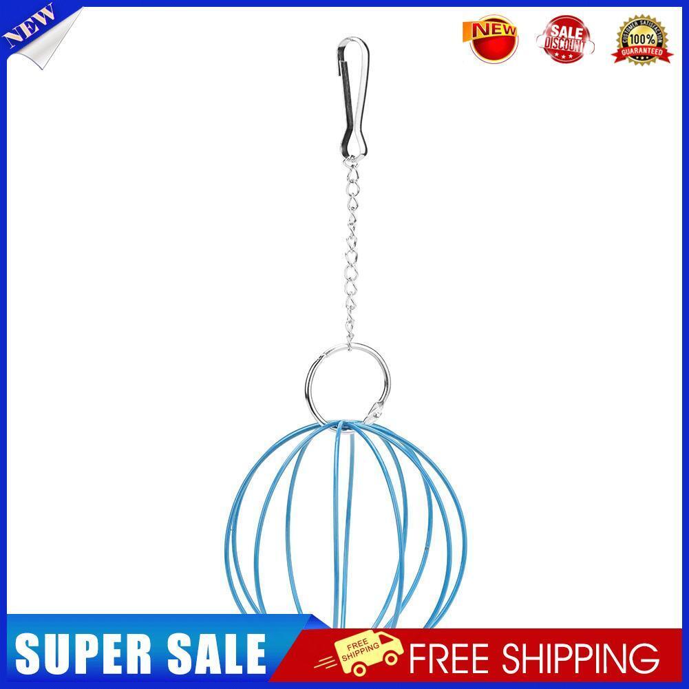 Stainless Steel Plating Pet Hay Manger Food Ball Rabbit Grass Rack (Blue)