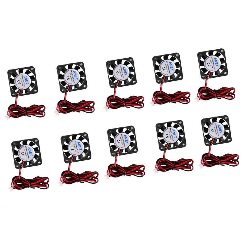 10 Pieces New 40x40x10mm 4010 Computer 9-Blade DC Cooling Fan 2-Pin 2.54