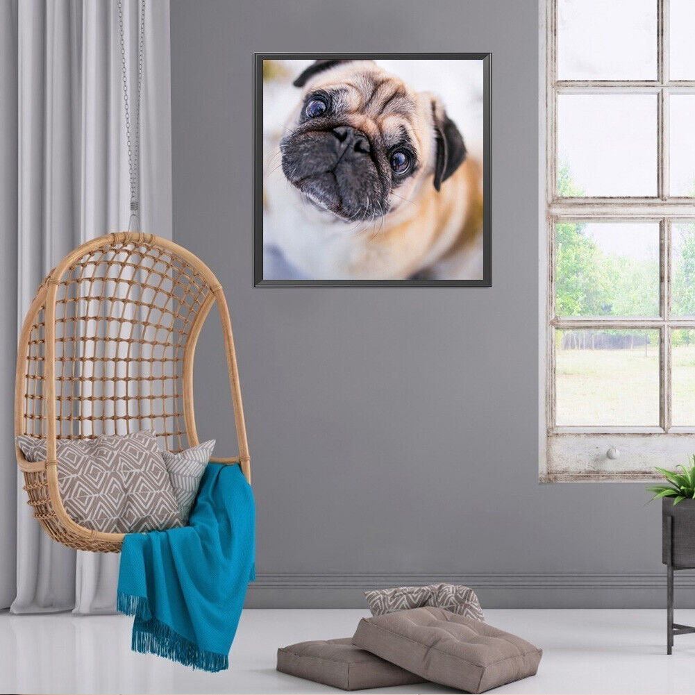 5D DIY Diamond Painting Pug Full Round Drill Mosaic Picture Kit Wall Art