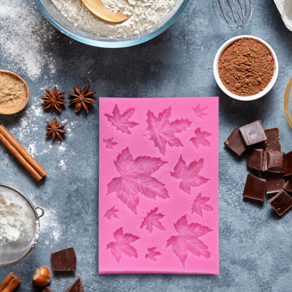 Silicone Chocolate Mold DIY Cake Fondant Sugarcraft Baking (B Maple Leaf)