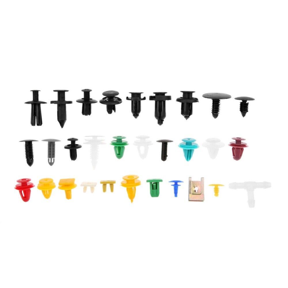 200Pcs Plastic Clip Auto Fastener Rivet Bumper Panel Fender Repair Tools Top
