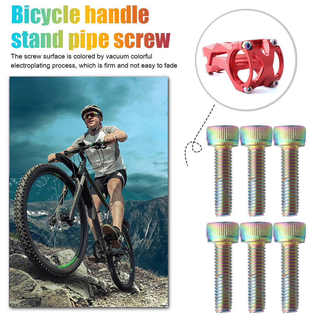 MUQZI 6pcs Bicycle Handlebar Stem Screw M5x18mm Bike Fixed Gear Riser Bolts