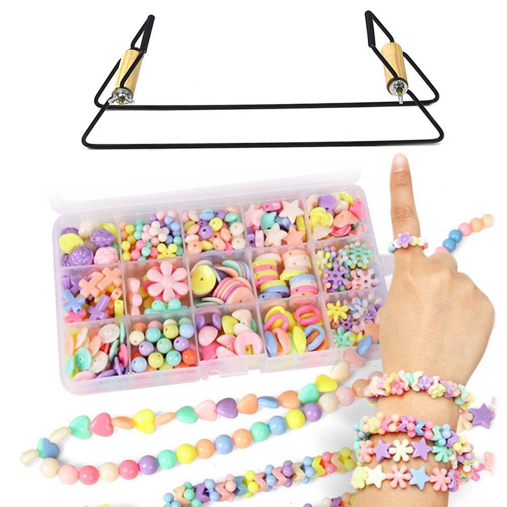 DIY Wood Weaving Beading Loom Kit Bracelet Jewelry Handmade Knitting Tool
