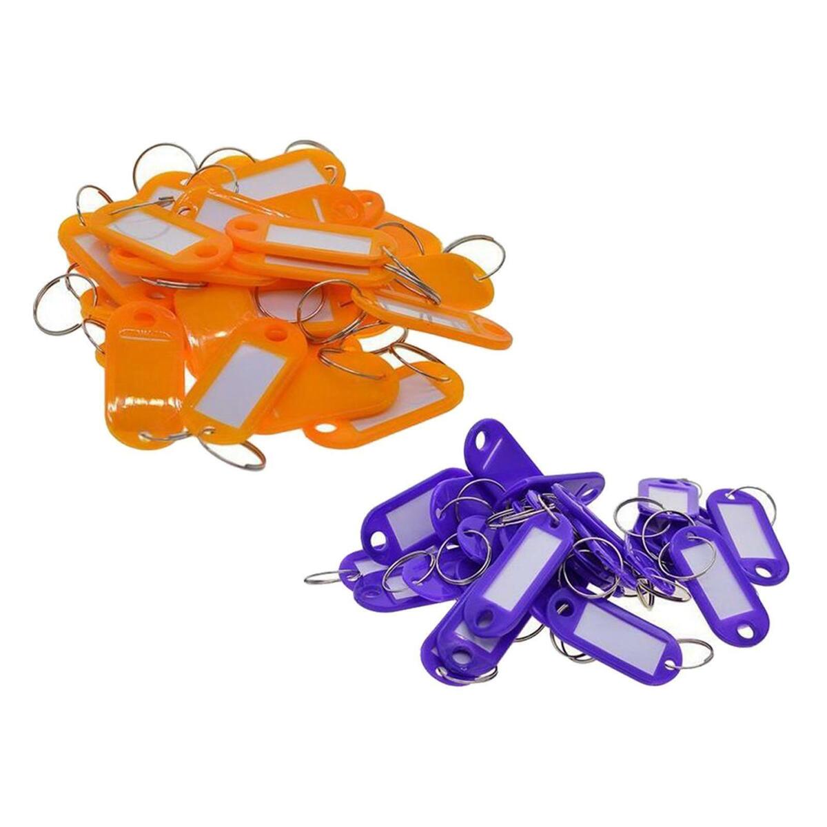 100 Pieces Plastic Key Tags  Label Car Tags Key Identifiers Split Rings