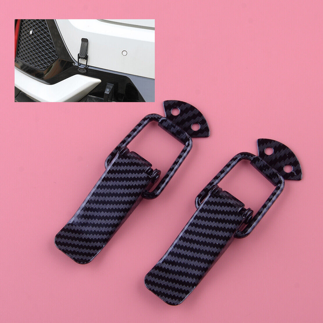 Carbon Fiber Quick Release Fasteners Car Bumpers Trunk Fender Hatch Lids Kit