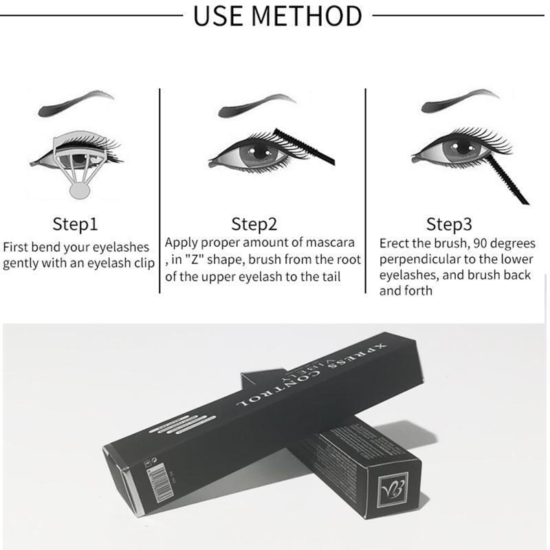 Skinny Black Mascara,Ultra Fine Waterproof Mascara,Fine Brushed Mascaras No Flak