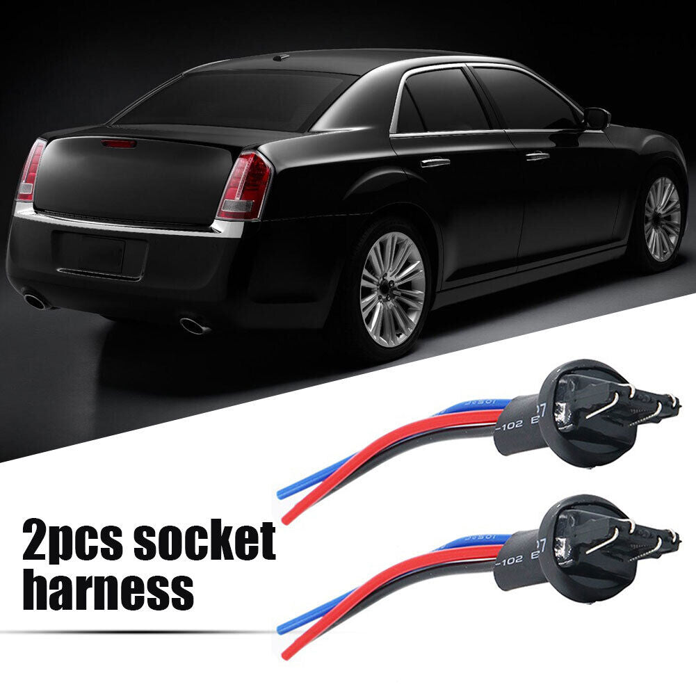 2pcs 7443 T20 Bulb Connector Male Adapter for Car Turn Signal Bulb Socket