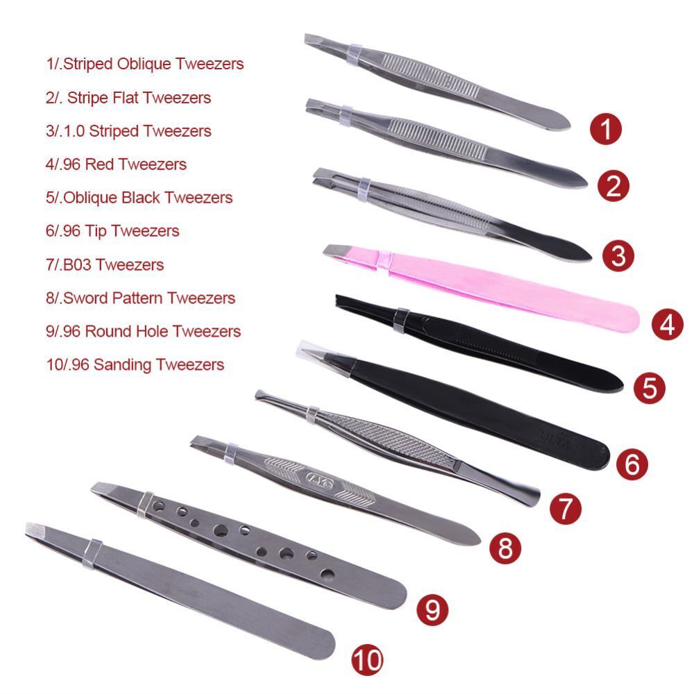 Tools Stainless Steel Eyelash Extension Clip Hair Pluckers Eyebrow Tweezer