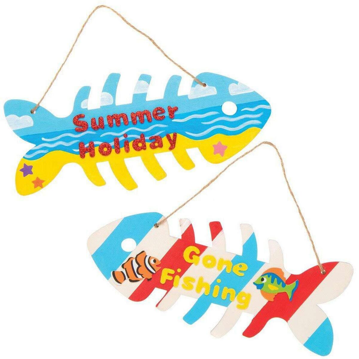 8x Unfinished Wooden Fish Blanks Hanging Cutouts for Pyrography DIY Craft