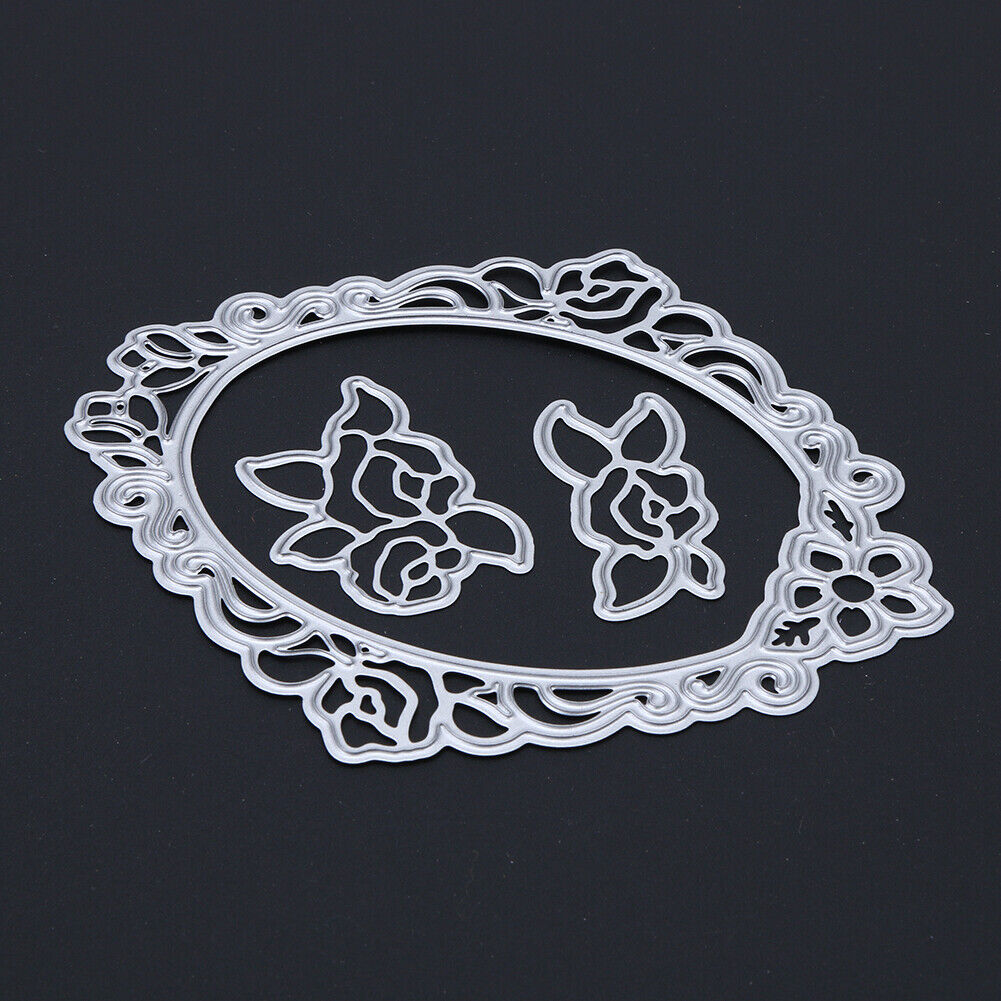 Mirror Film Rose DIY Puzzle Metal Scrapbook Embossing Cutting Die Stencils-