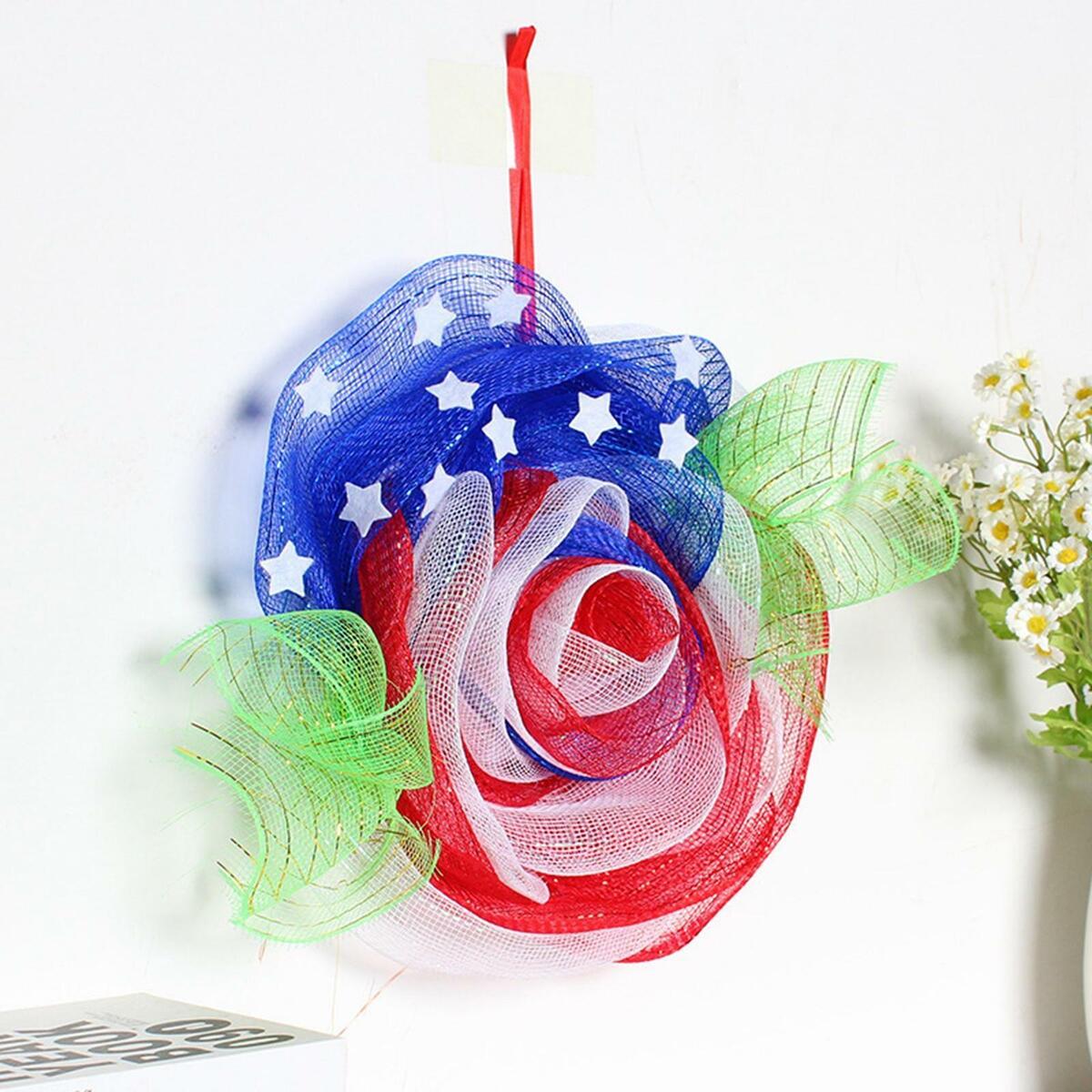 Floral Independence Day Wreath Gifts Hanging Garland for Farmhouse Decor