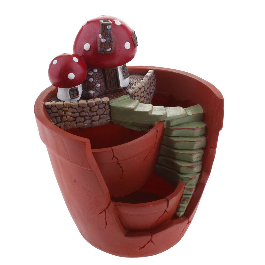 Mushroom House Flowerpot Creative Vertical Broken Bucket Landscape Decor
