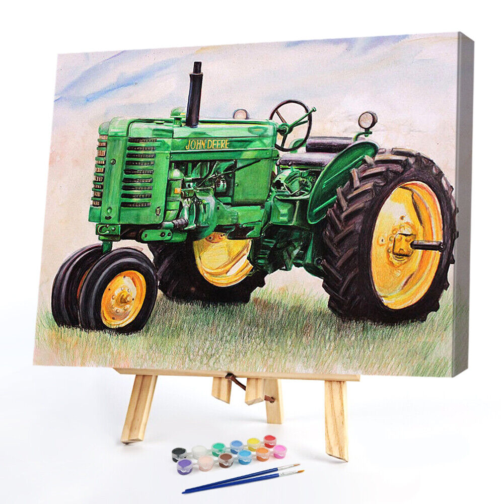 Tractor Frameless DIY Oil Paint by Numbers Kit Picture Coloring Canvas Art