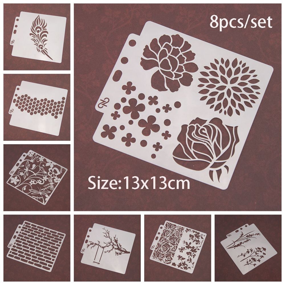 Craft Stamp Embossing Painting template Flower Layering Stencils Scrapbooking